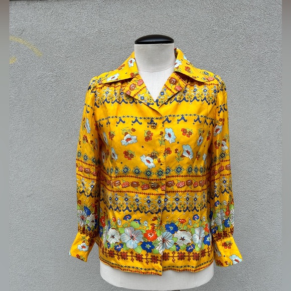Vintage silk boho chic blouse - Picture 2 of 10